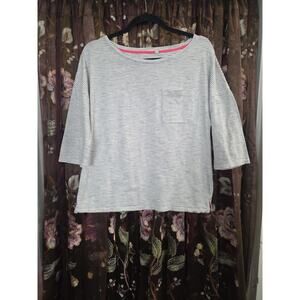 Boden Boat Neck Striped 3/4 Sleeve Tee Black White Size Small